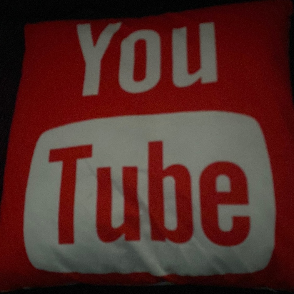 You Tube pillow, new without tags.